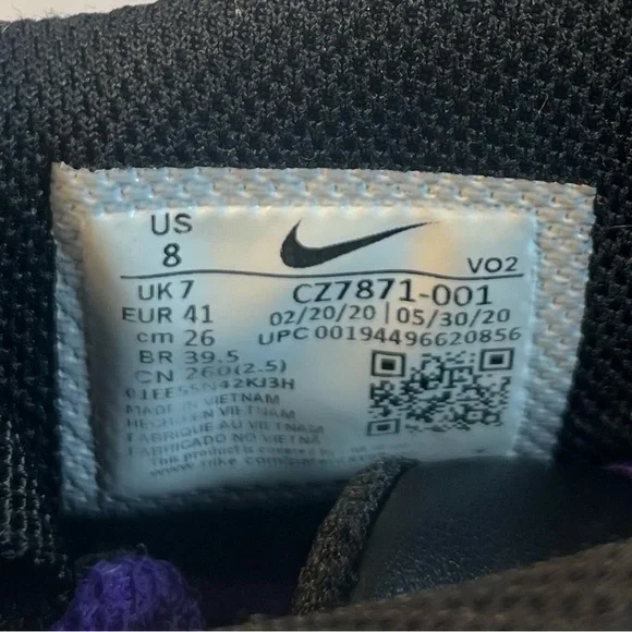 Nike Black and Purple High-Top Sneakers - Picture 8 of 8
